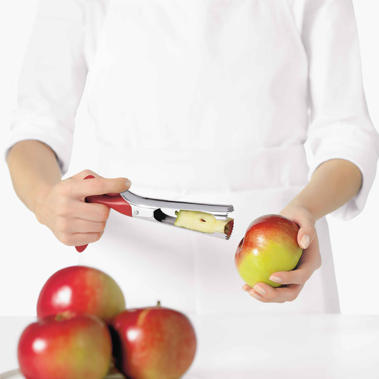 Apfelkernausstecher mit Hebel-Öffner