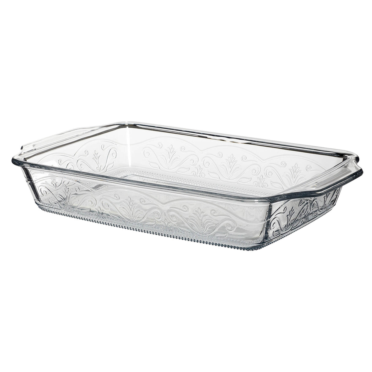 Laurel Embossed™ Auflaufform, klar, rechteckig, 3 L