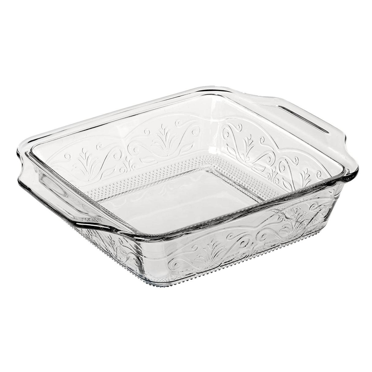 Laurel Embossed™ Auflaufform, klar, qudratisch, 2,8 Liter