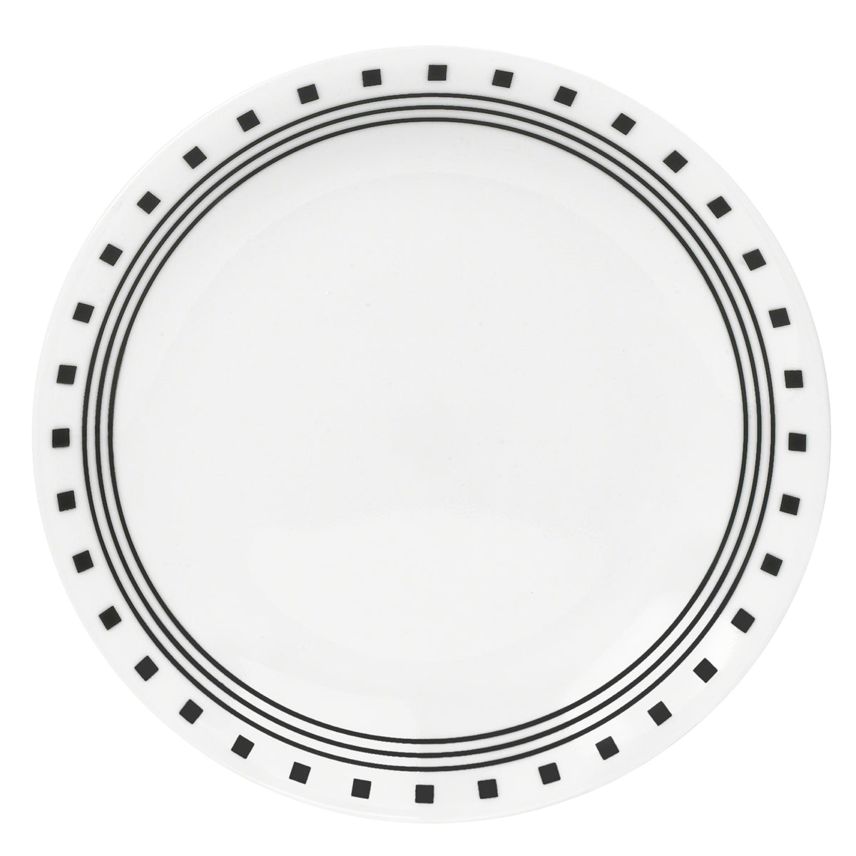 Corelle CITY BLOCK white dinnerware set with plates and bowls, durable glass tableware by Corelle for modern dining.