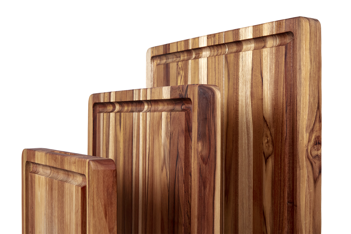 Traditional Schneidebrett aus Teakholz in 3 Größen