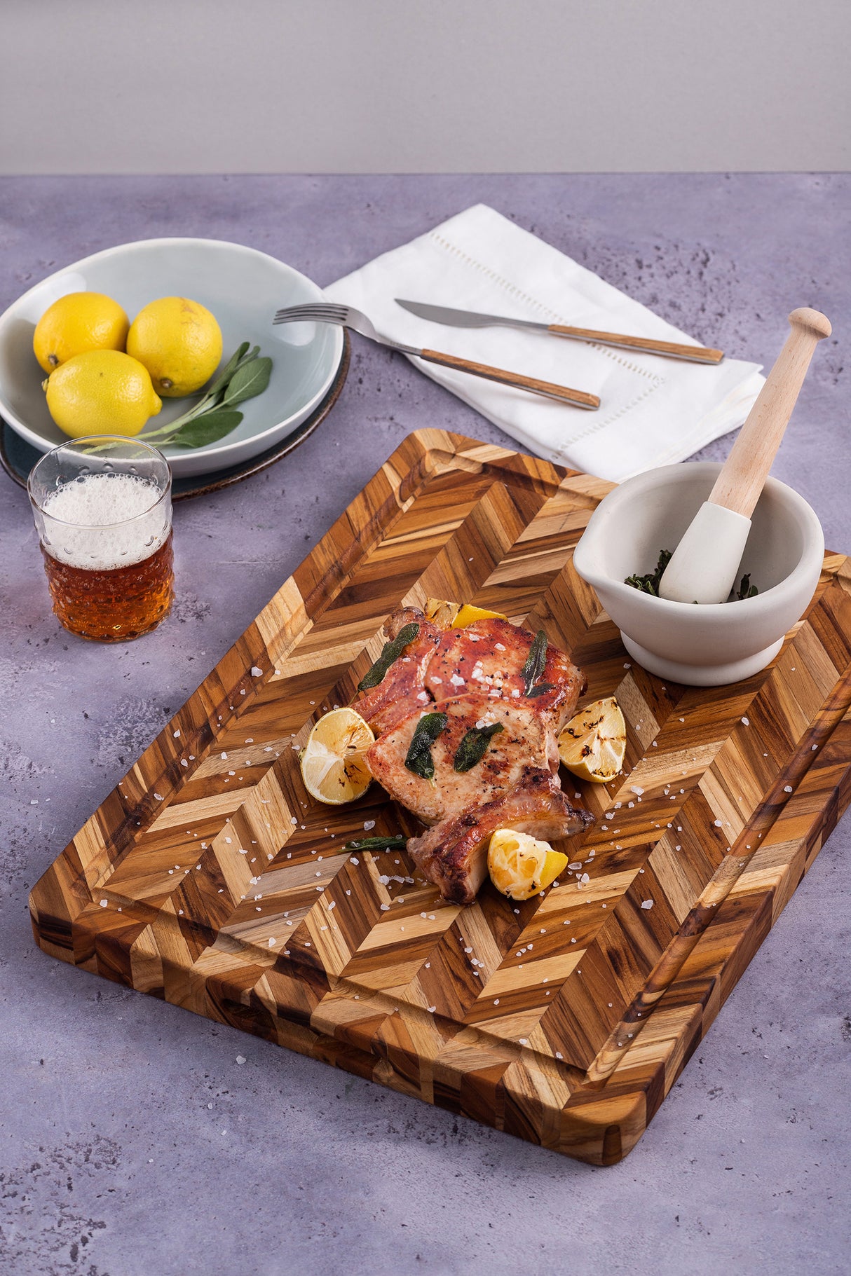 Herringbone Schneidebrett Extradick, in 2 Größen