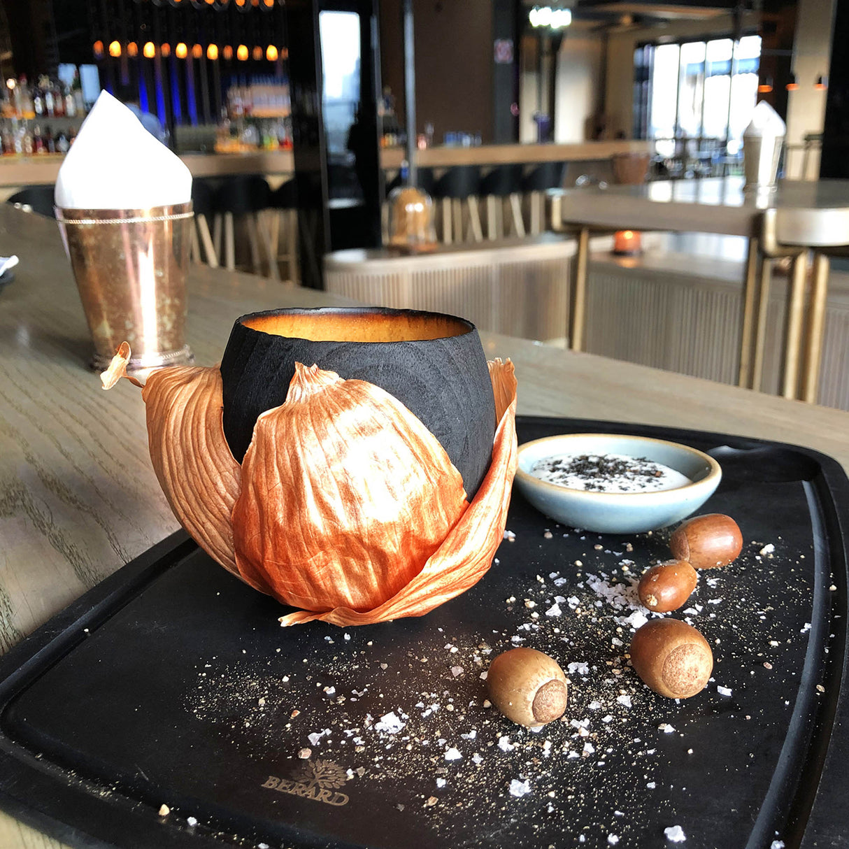 Holzfaser "Kaffee und Bistro" Schiefer