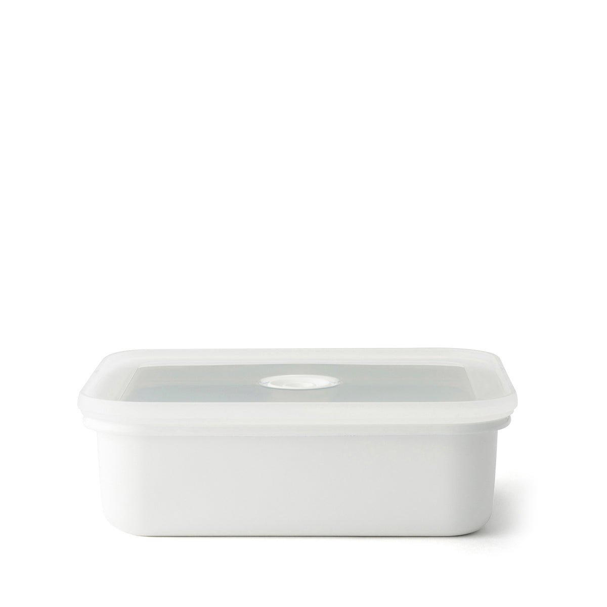 HONEYWARE white enamelled vacuum storage jar with a 1.35L capacity, featuring a sleek design and a secure vacuum lid.