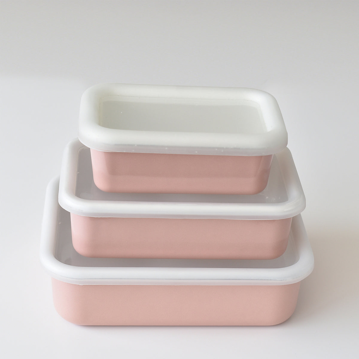 HONEYWARE Color Line emailledosen in pink, 420 ml, with smooth glossy finish and rounded shape for versatile kitchen use.
