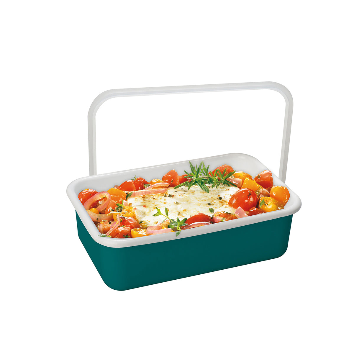 HONEYWARE Color Line emailledosen in smaragd green with 740 ml capacity, featuring a vibrant, glossy enamel finish.