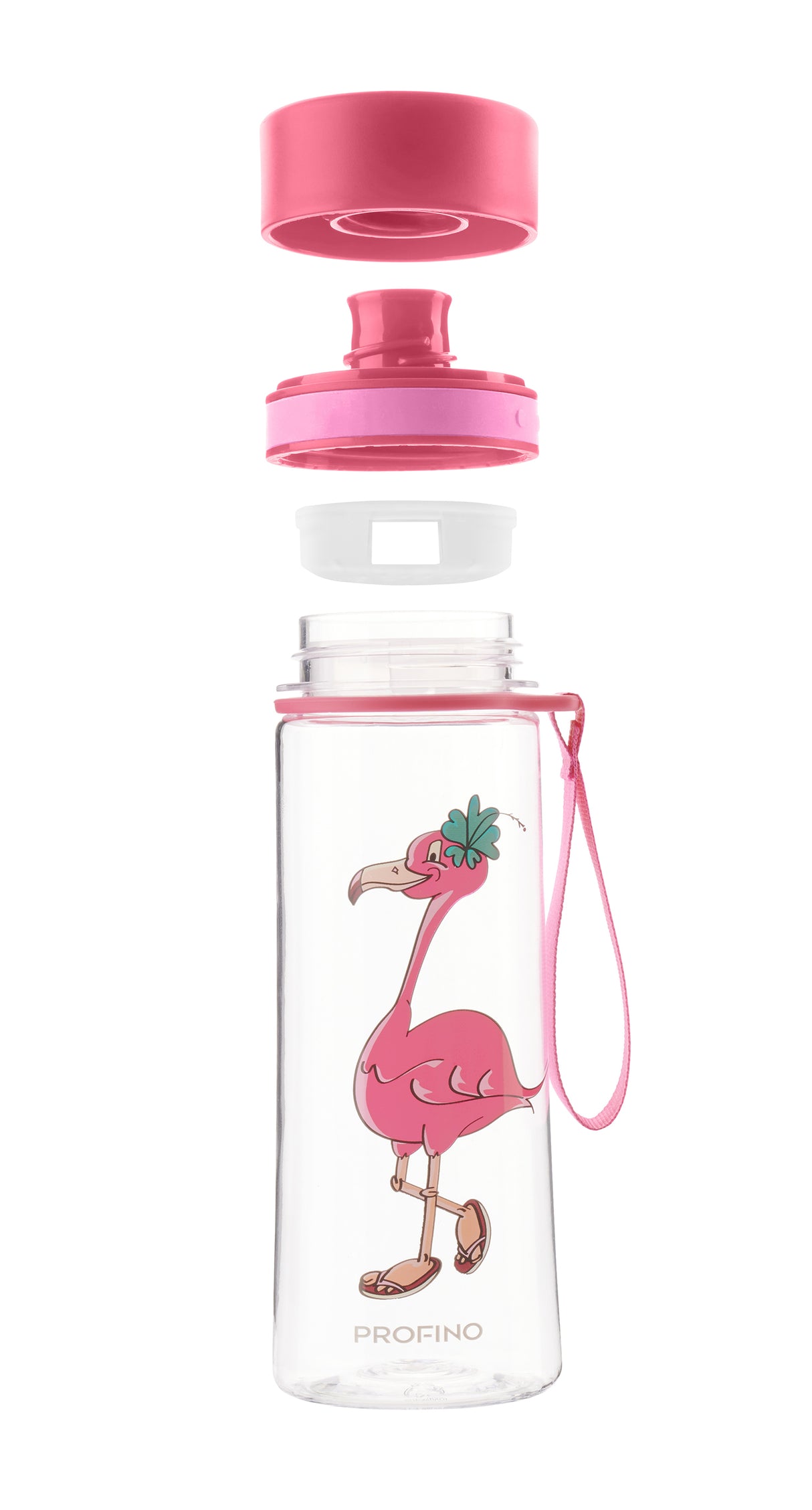 Infuze Kids, Trinkflasche mit Siebeinsatz, Flamingo, 350ml