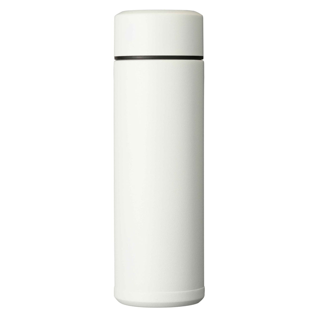Weiße KYOCERA Isolierflasche Slim Mug aus Edelstahl, langlebig und isolierend, für heiße und kalte Getränke.