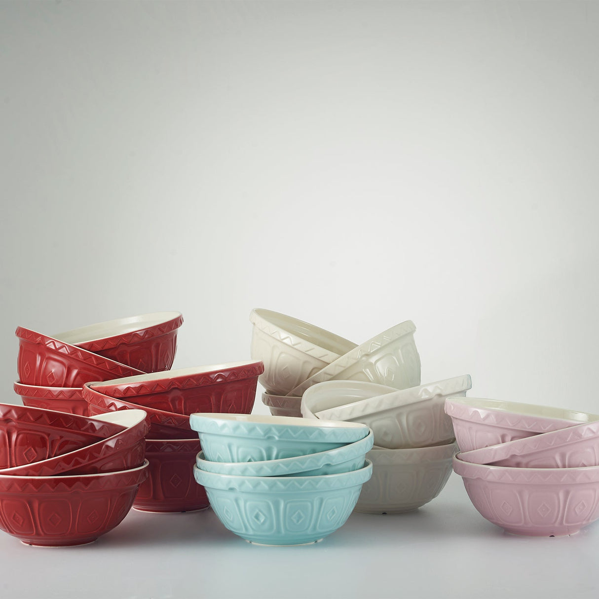 2. Wahl - Rührschüssel aus Steingut, rot, 3 Größen