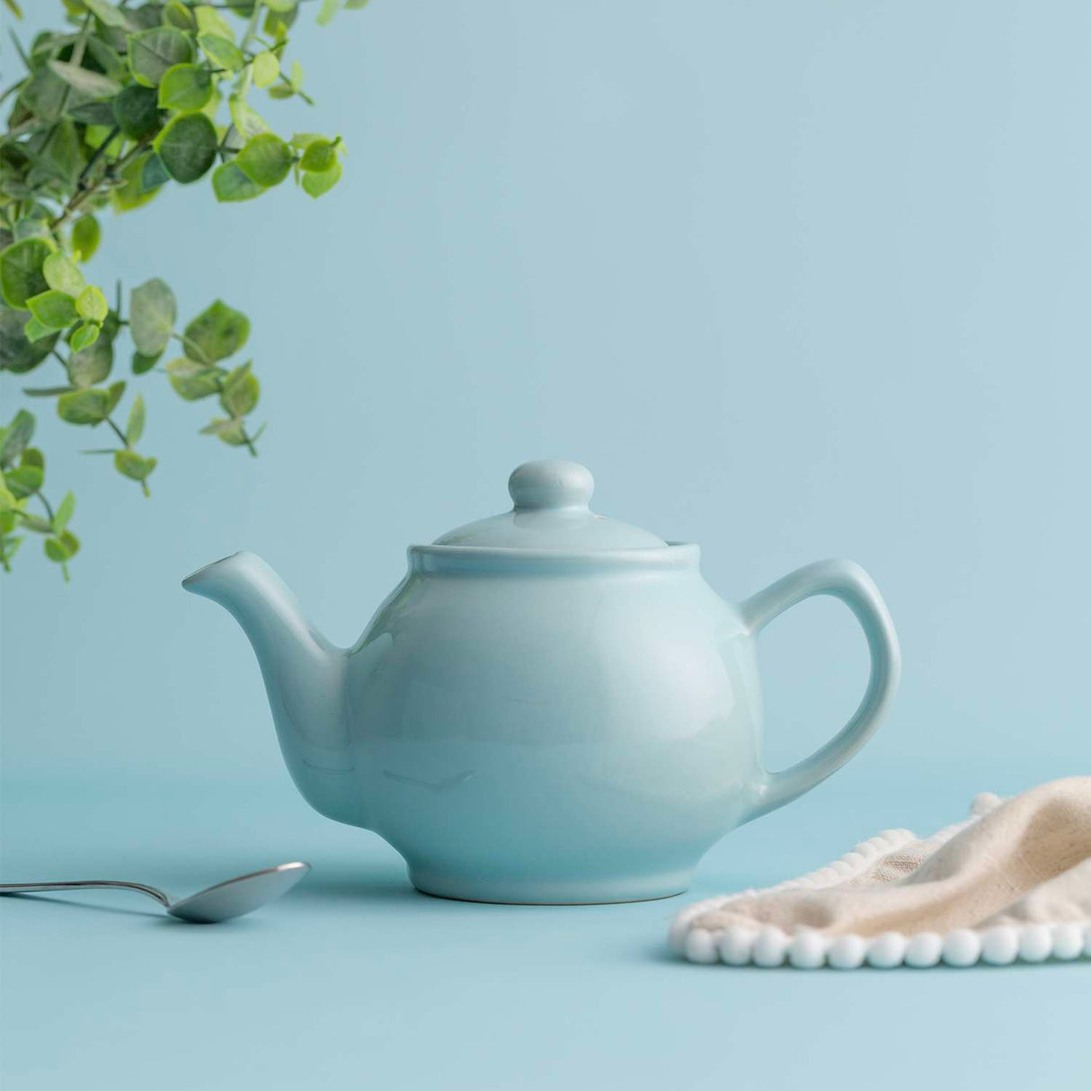Teekanne pastell blau, 2 Tassen