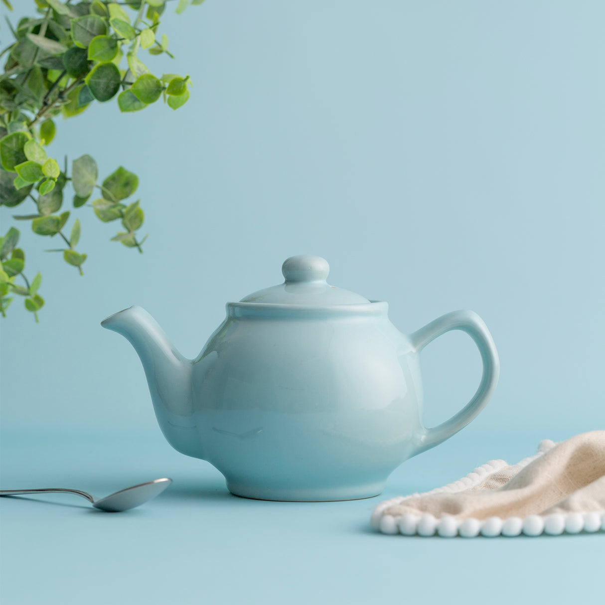 Teekanne pastell blau, 2 Tassen