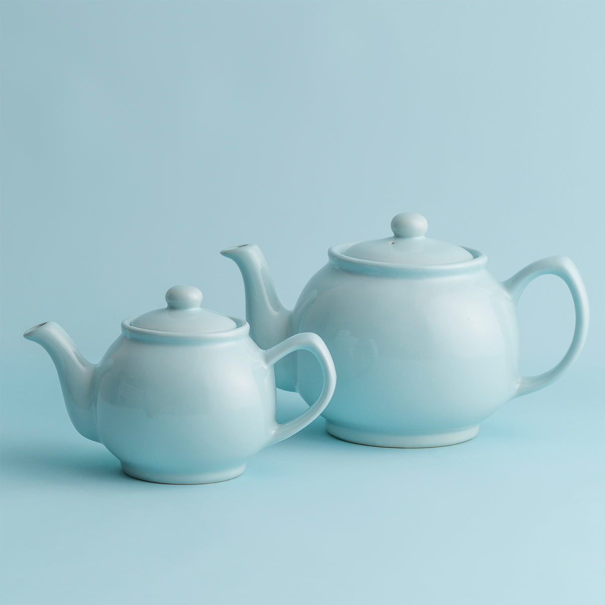 Teekanne pastell blau, 2 Tassen