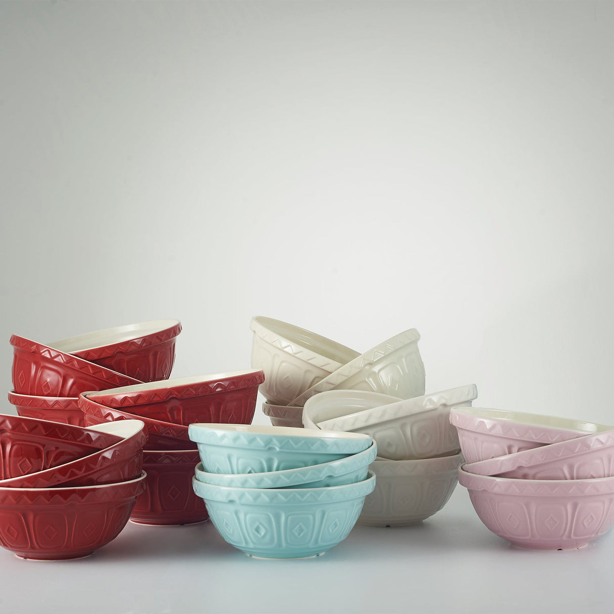 2. Wahl - Rührschüssel aus Steingut, rot, 3 Größen