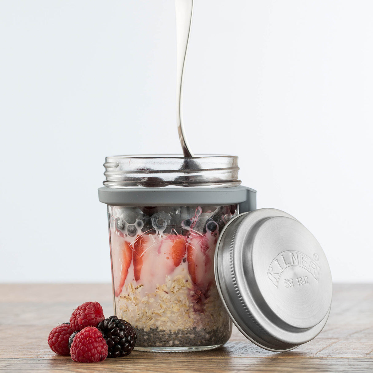 Frühstücksglas mit Löffel, 350 ml