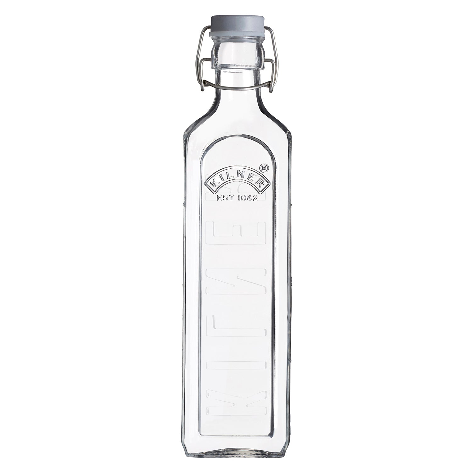 Glasflasche mit Bügelverschluß, eckig, 1 L