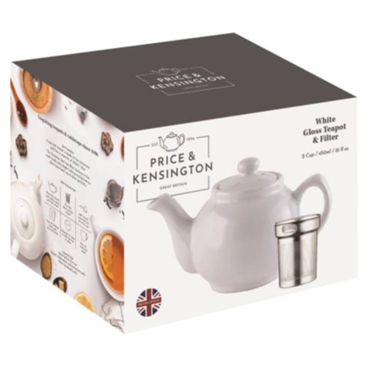 Set Teekanne + Teesieb, weiß, 6 Tassen