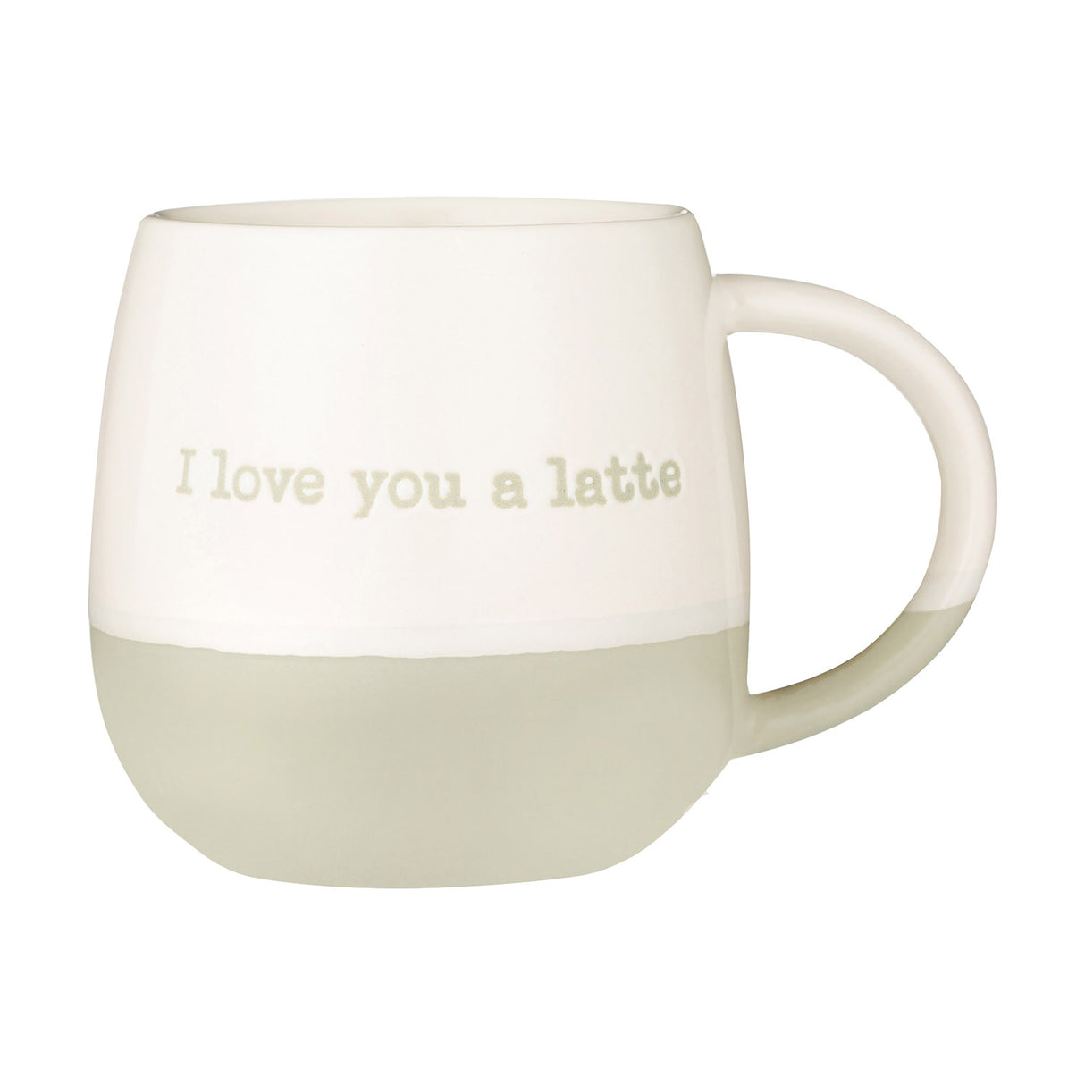 Tasse mit Spruch "I Love You A Latte", Steingut, 340 ml