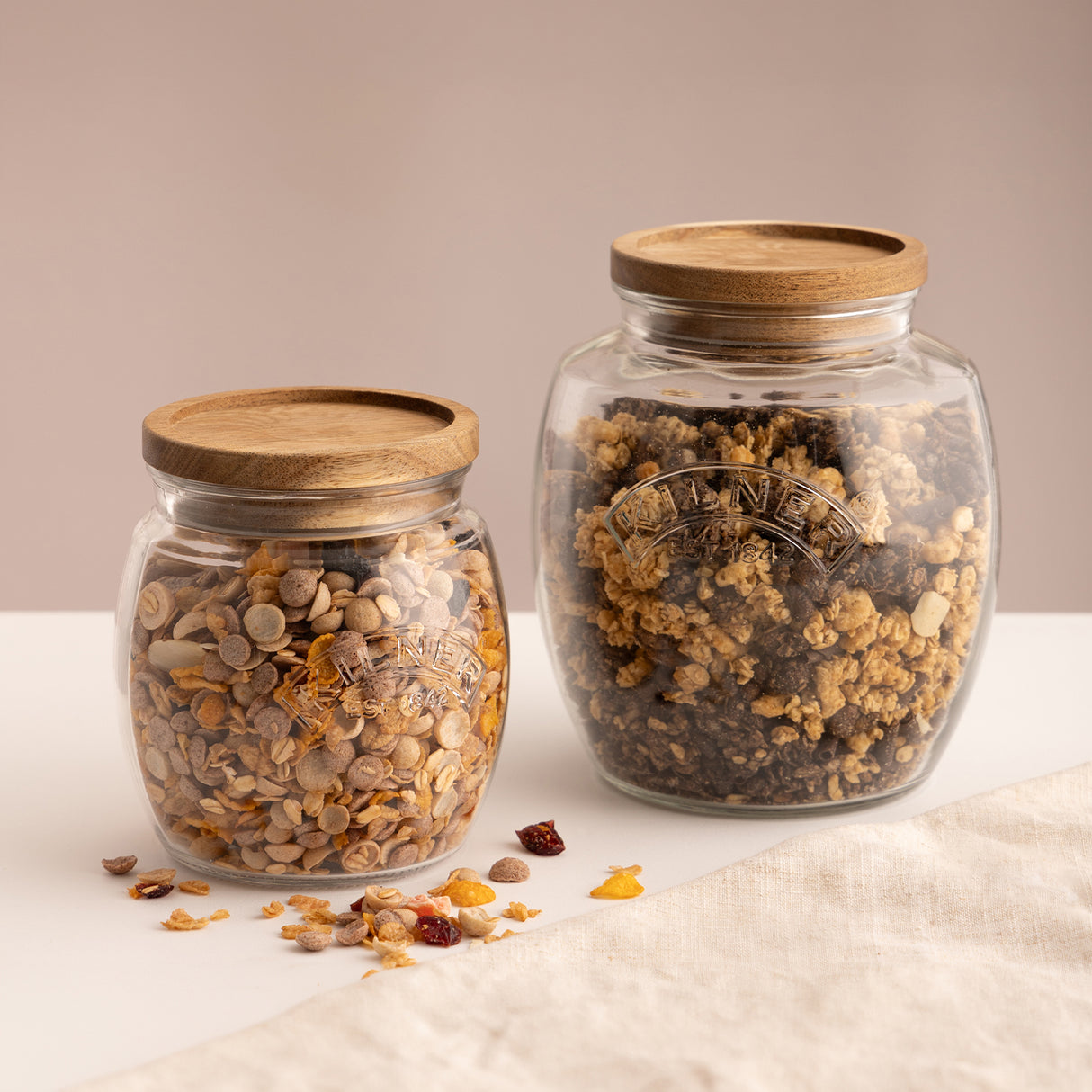 Universal Glas mit Holzdeckel in 2 Größen