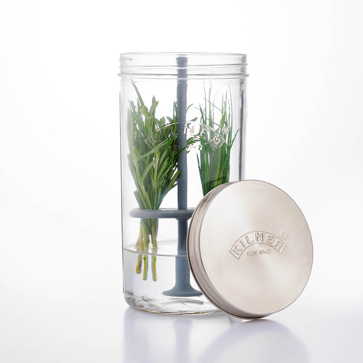 Frischhalteglas für Kräuter mit Halter, 1 Liter