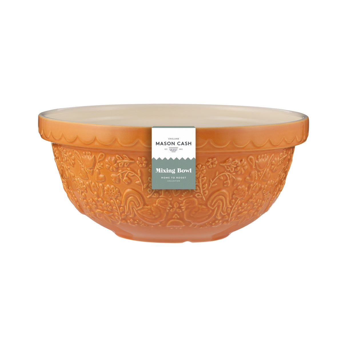 MASON CASH Rührschüssel Home to Roost in Orange, große Keramikschüssel zum Backen und Kochen, dekoratives Küchenaccessoire