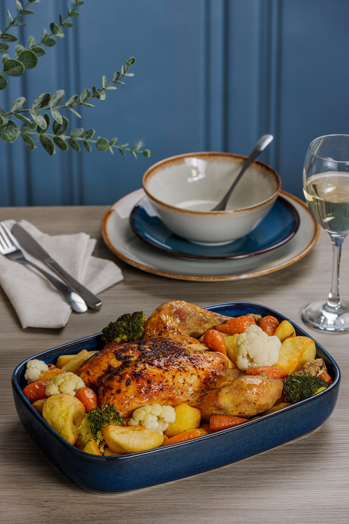 Rechteckige Auflaufform, Reactive Blue