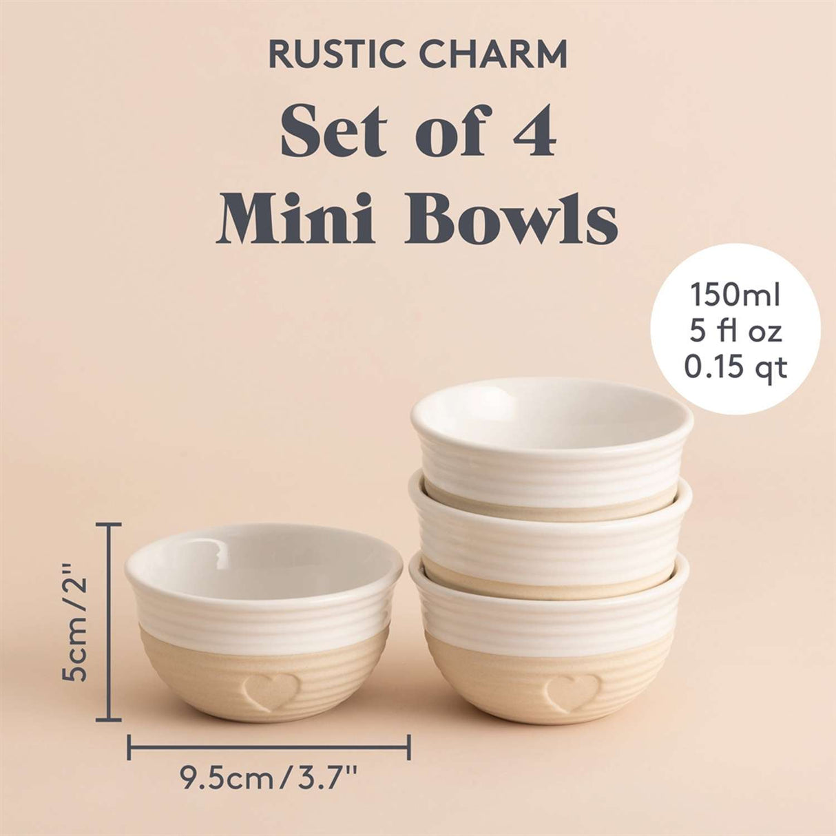 Schalen, 4er Set, Rustic Charm