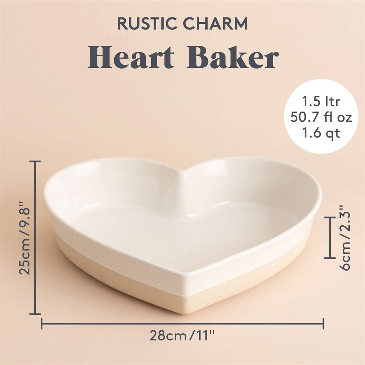 Auflaufform Herz, Rustic Charm