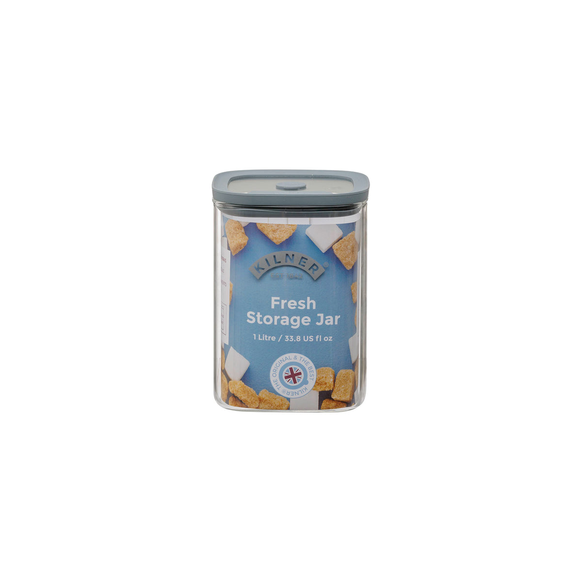 KILNER Fresh Storage Vorratsglas, clear glass jar with lid for storing dry food or ingredients in the kitchen