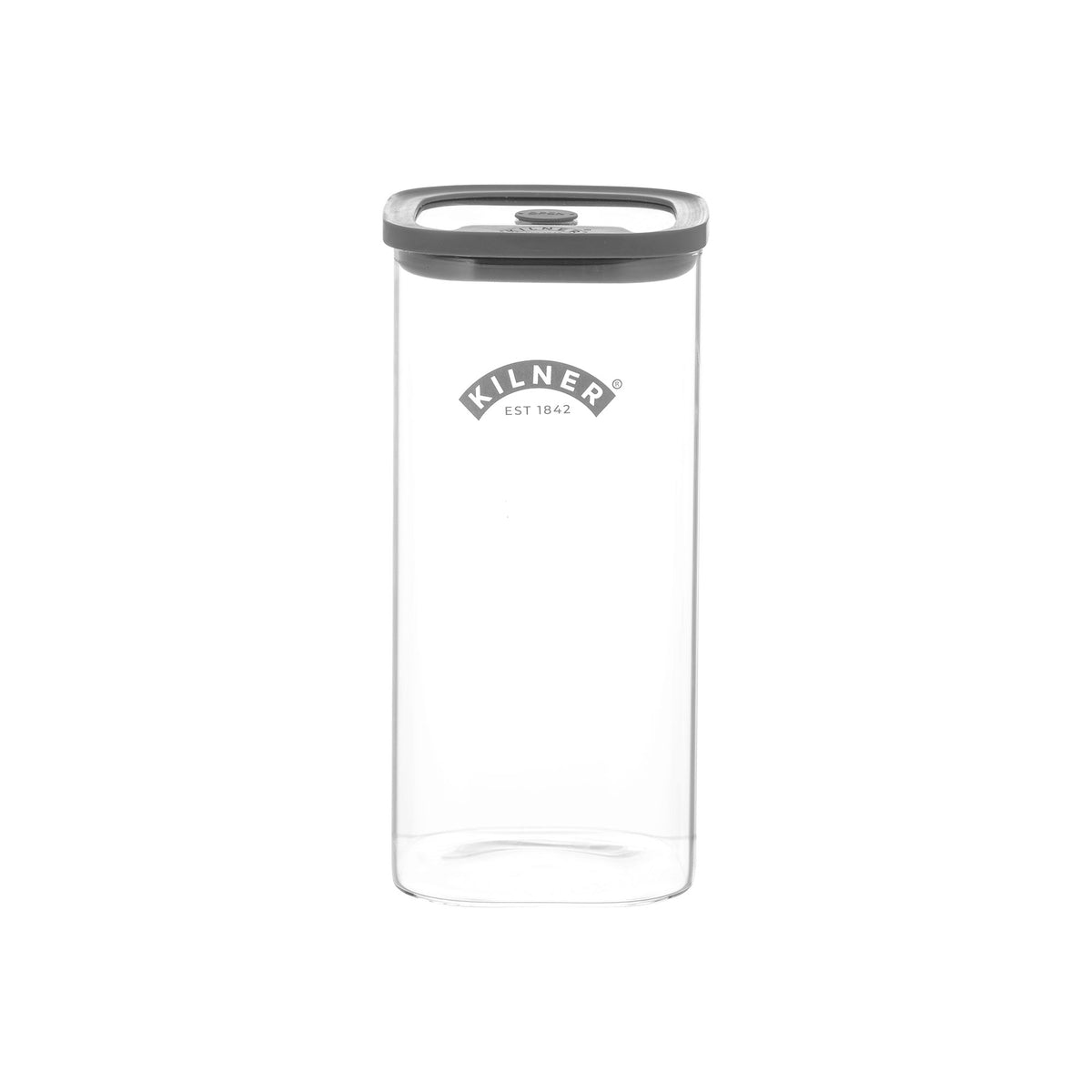 KILNER Fresh Storage Vorratsglas with screw-top lid, clear glass jar for storing dry goods or pantry items.