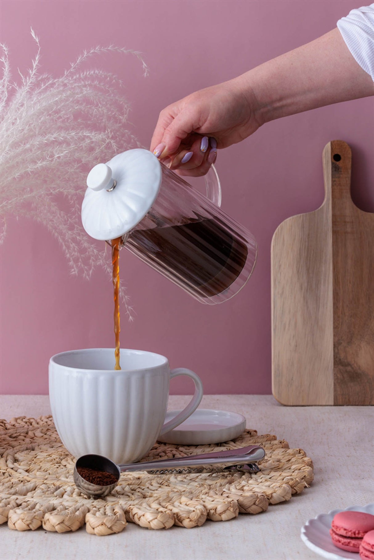 French-Press Kaffeezubreiter Luxe, weiß