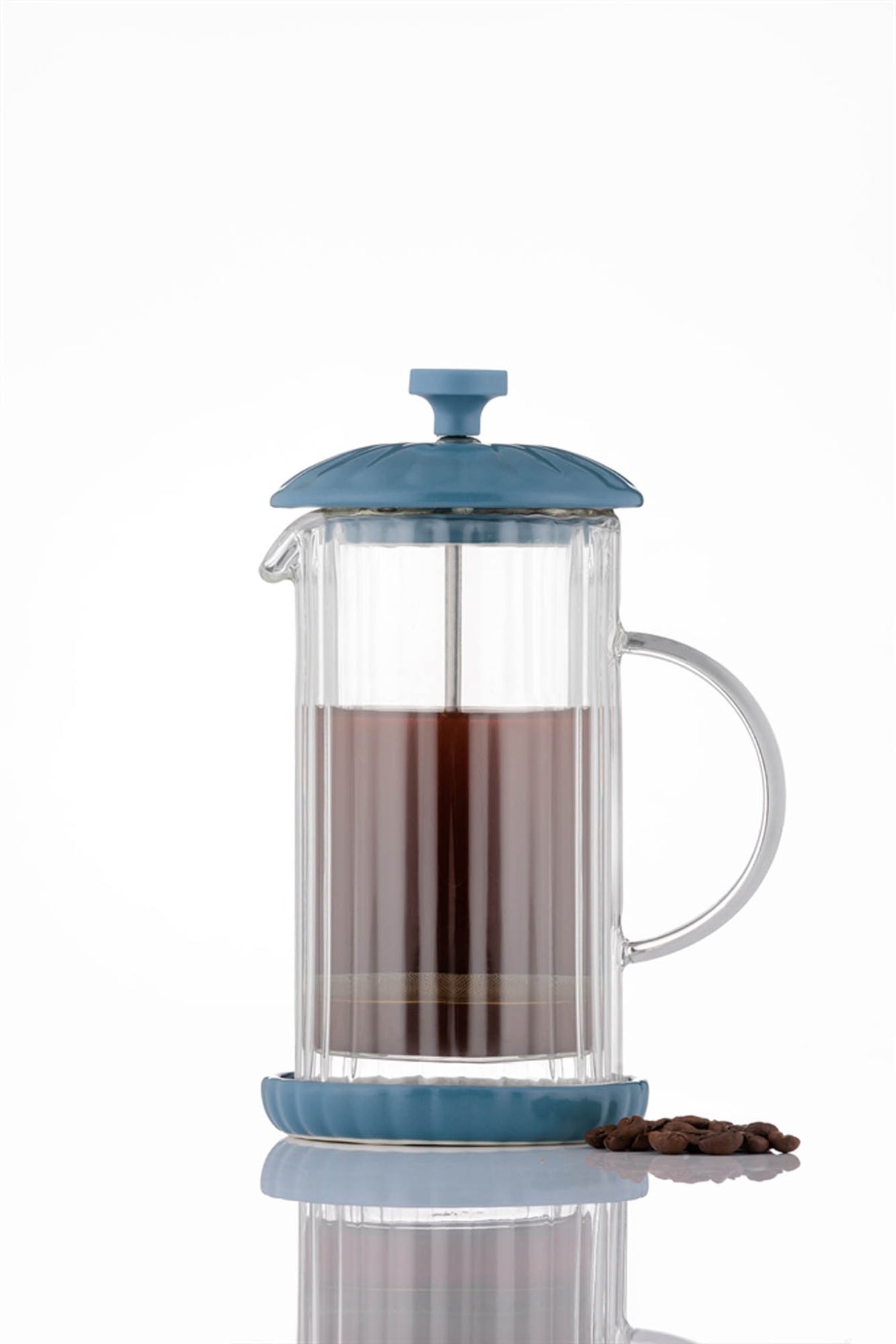 French Press Kaffeezubreiter, Luxe, taubenblau, 350 ml