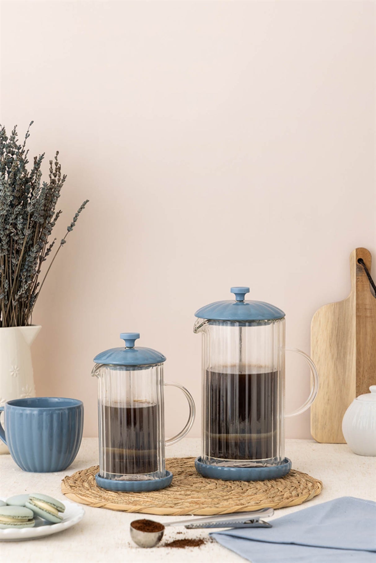 French Press Kaffeezubreiter, Luxe, taubenblau, 350 ml