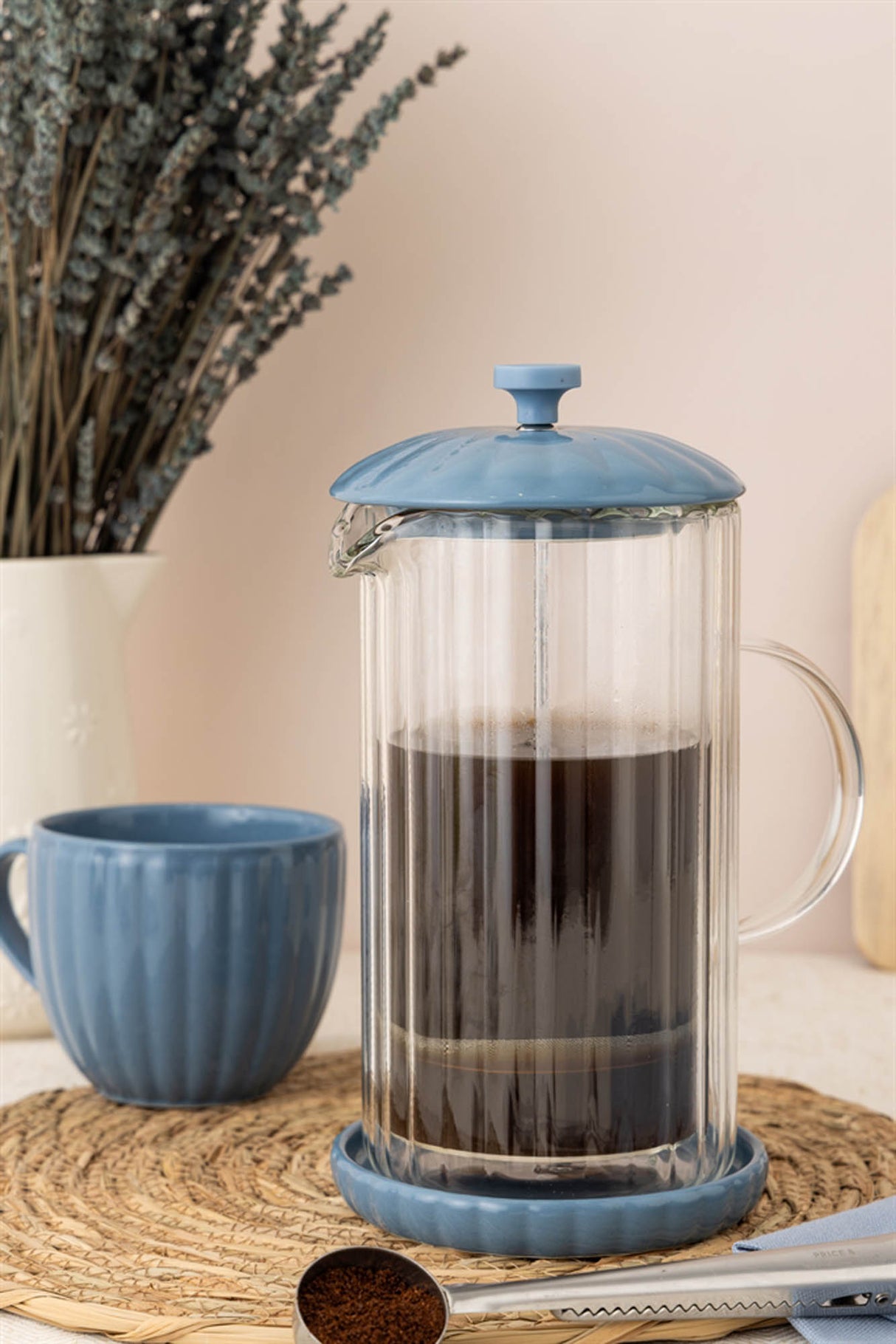 PRICE & KENSINGTON | Frenchpress, taubenblau, 1 L