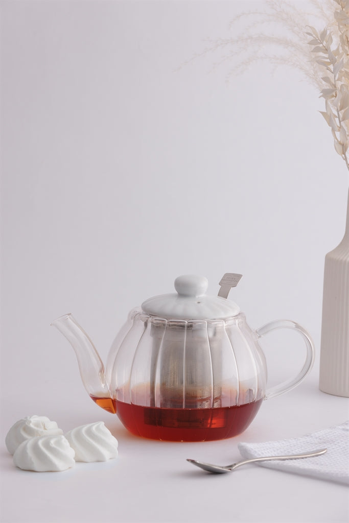 Teekanne "Luxe" Glas, weiß, 1000 ml