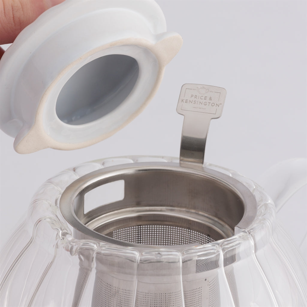 Teekanne "Luxe" Glas, weiß, 1000 ml