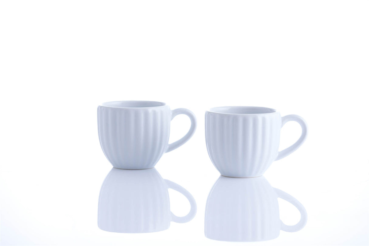 Espressotassen Luxe, 2 Tassen, weiß