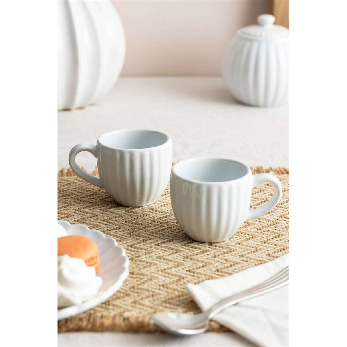 Espressotassen Luxe, 2 Tassen, weiß