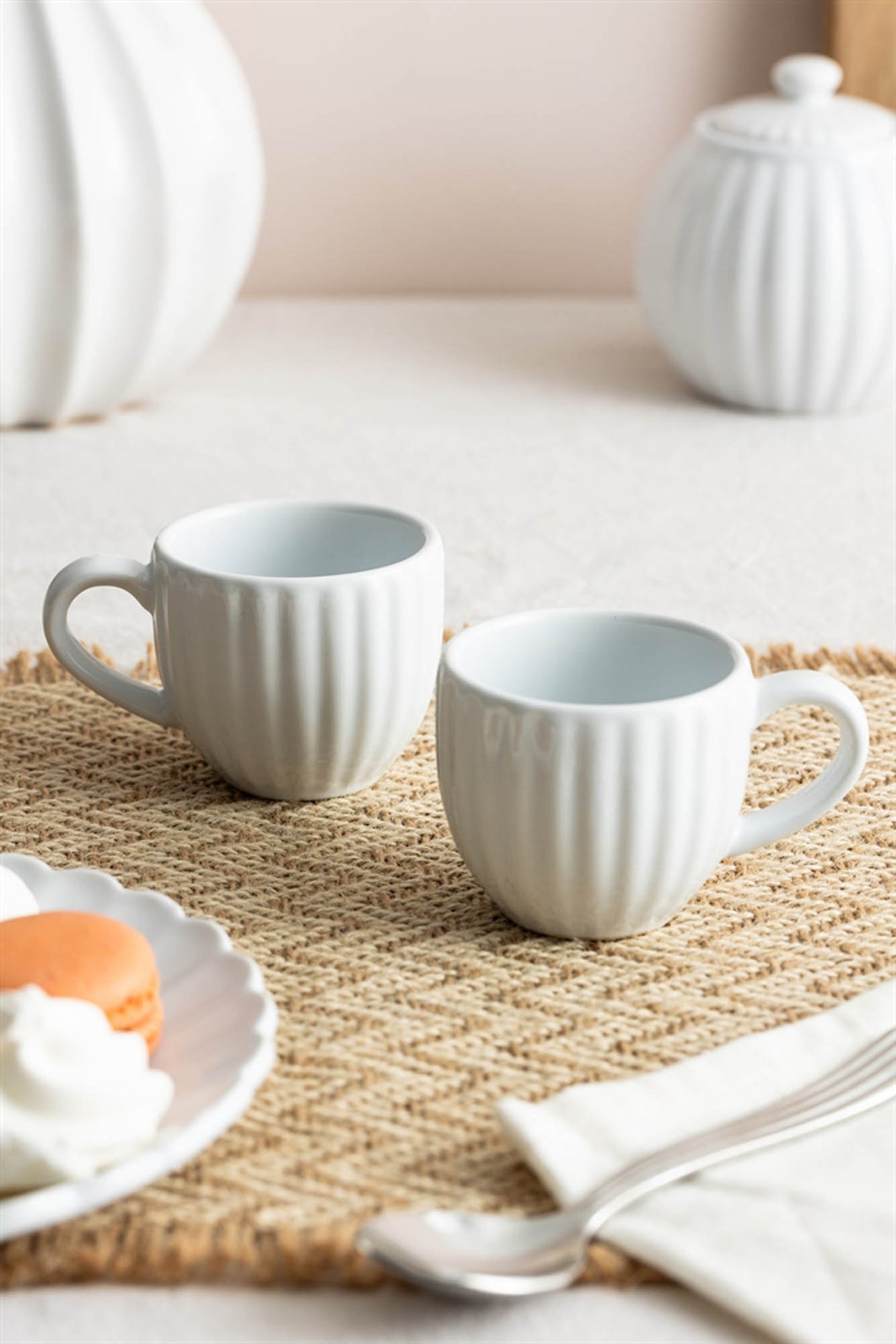 Espressotassen Luxe, 2 Tassen, weiß