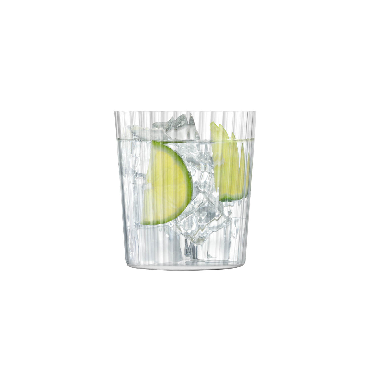 Set of four LSA GIO LINE clear tumblers, 390ml each, made of glass, designed for drinking and serving beverages.