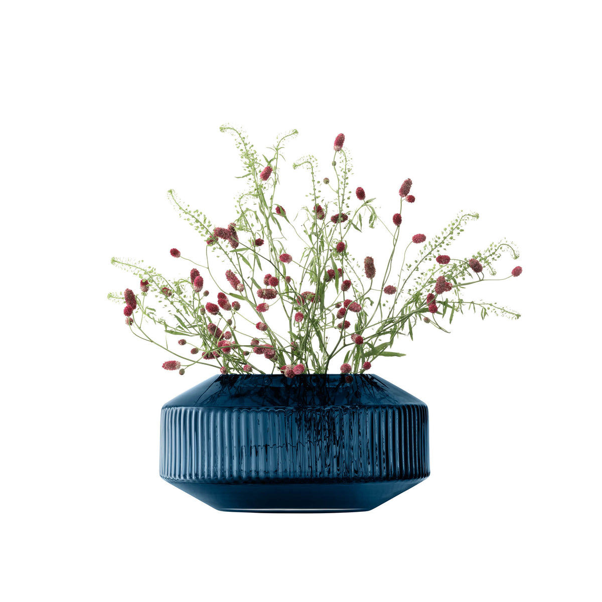 LSA | Vase ROTUNDA, saphir, H14cm