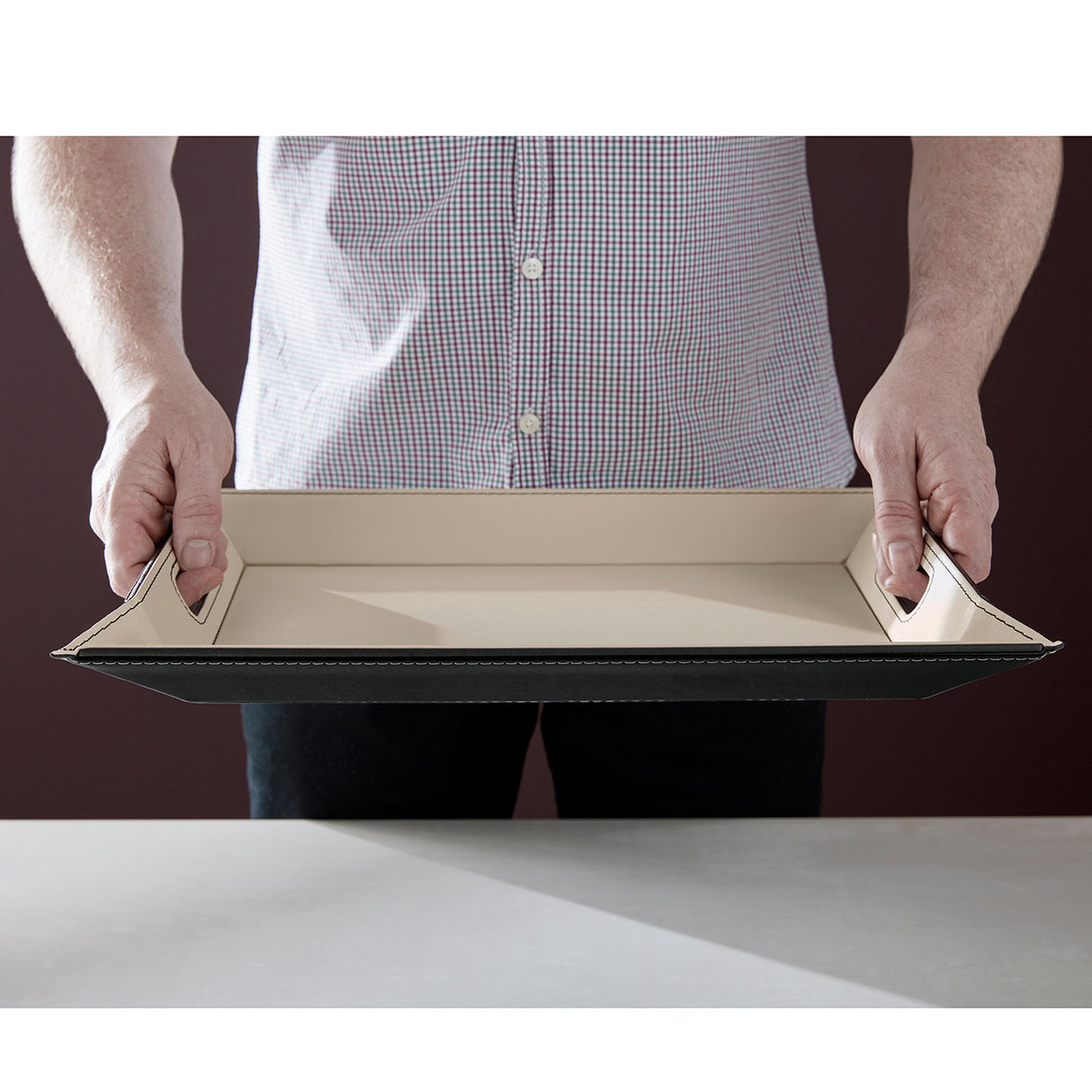 Wendetablett | 2in1 Tablett & Tischset DUO, Schokobraun/Cremefarben