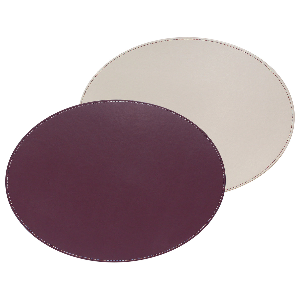 Platzset DUO oval, Pflaume/Elfenbein