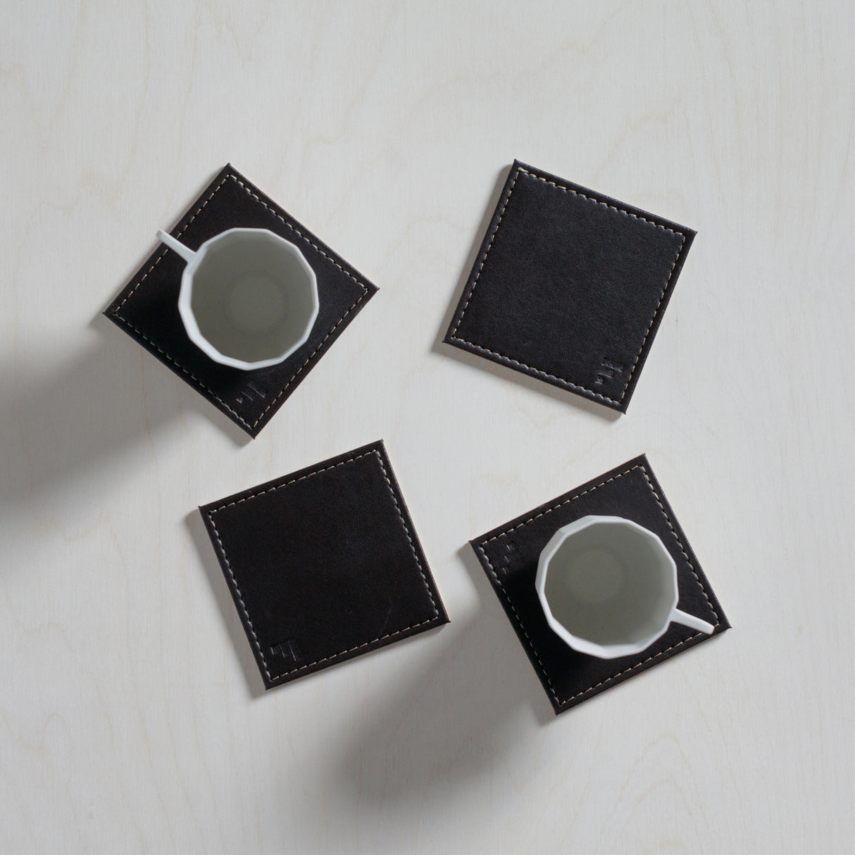 Untersetzer DUO, 4er Set, Grau/Schwarz