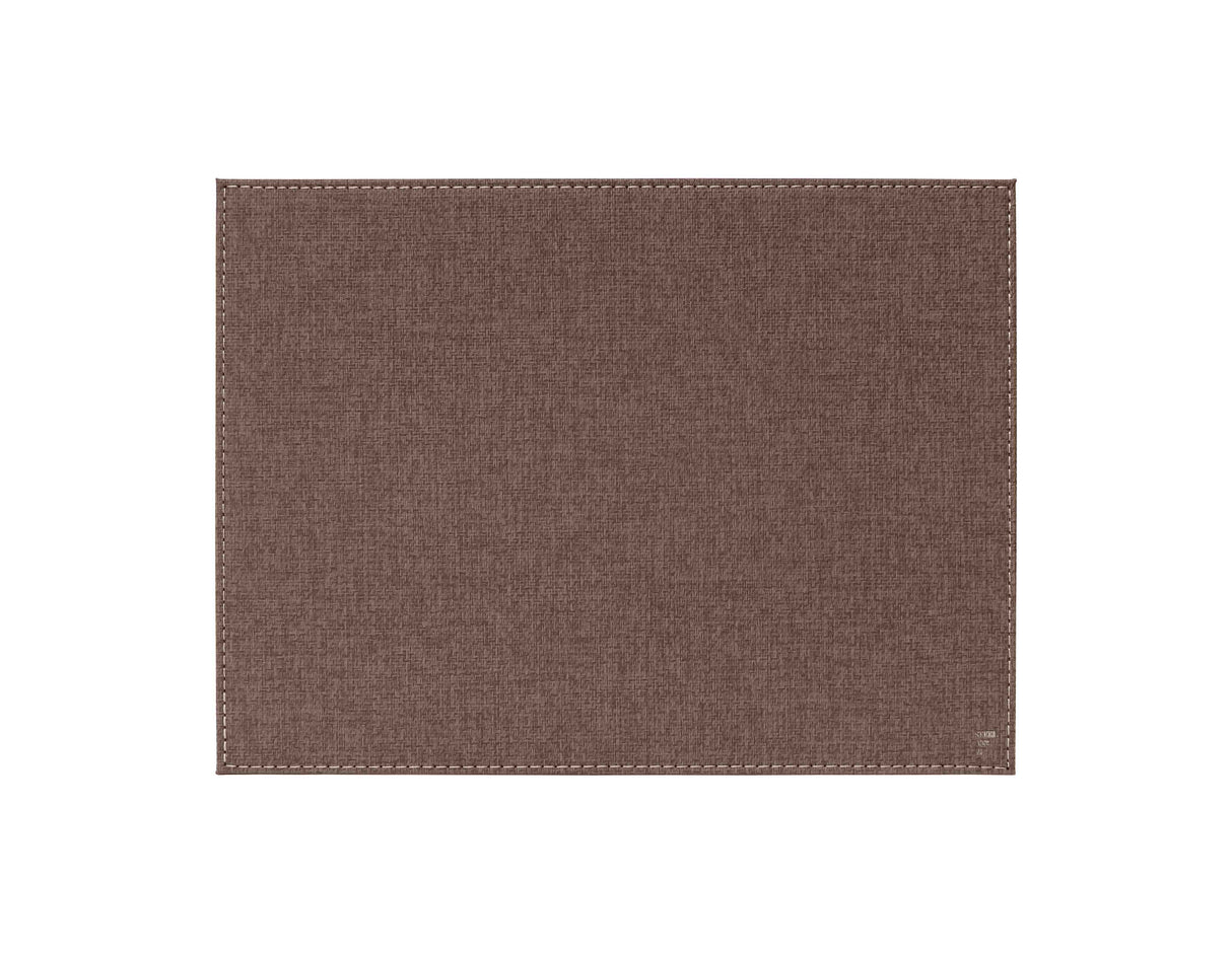 Tischset mit Textilstruktur, oval, braun, klein
