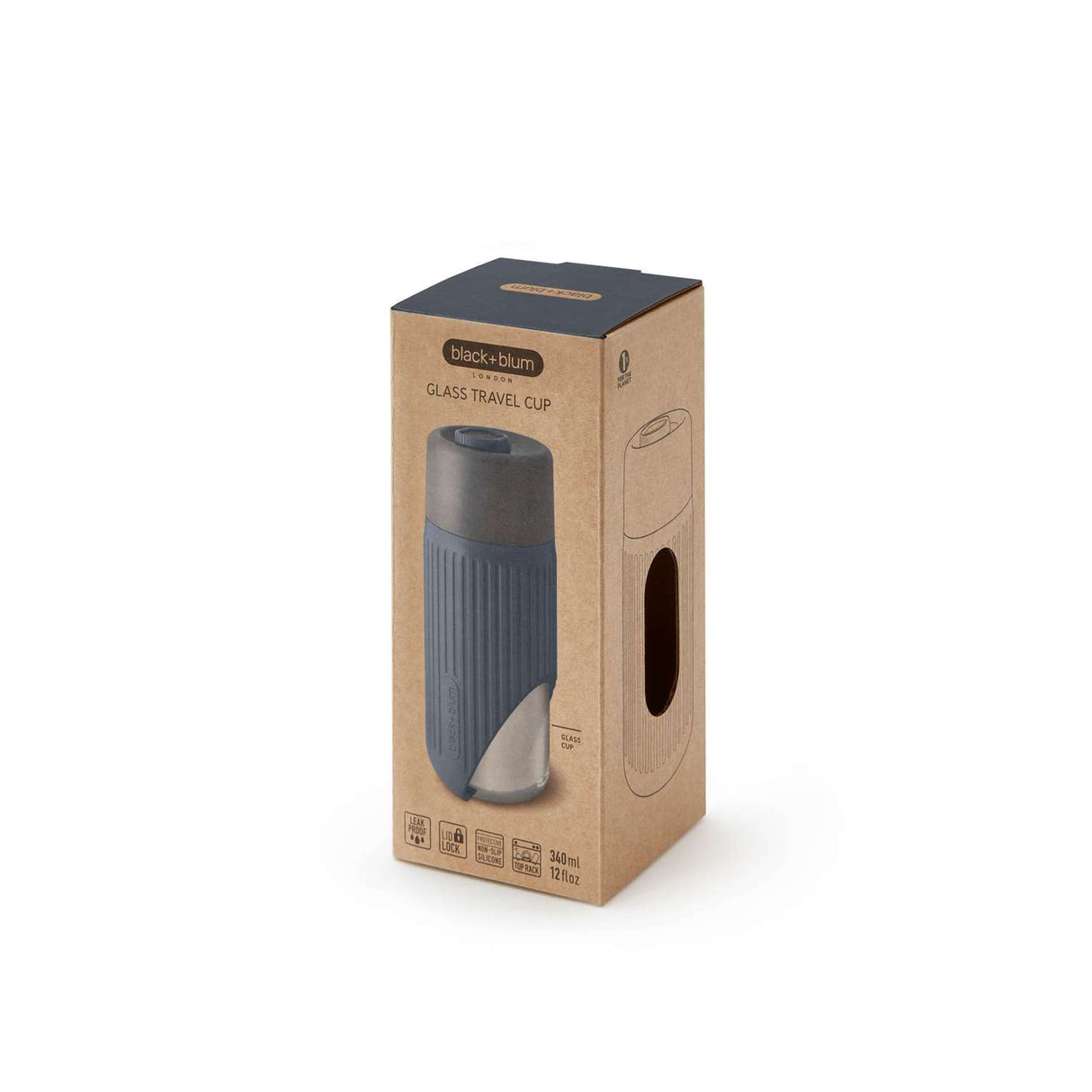 To-Go Kaffeebecher aus Glas, 340 ml