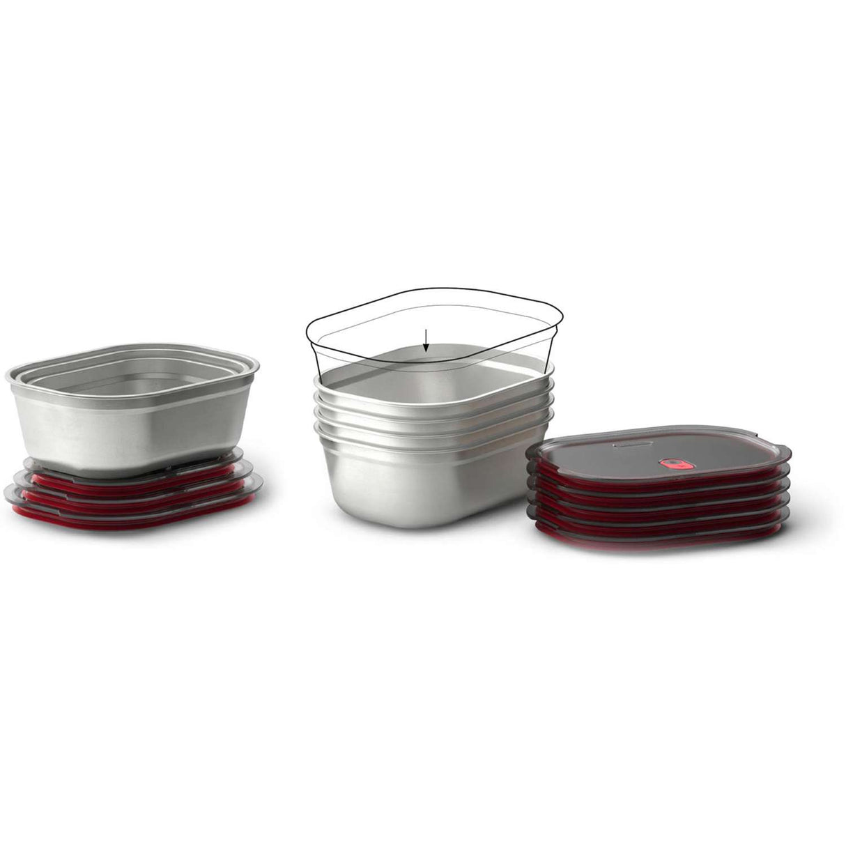 Edelstahl Frischhaltedose, 3er SET, rechteckig