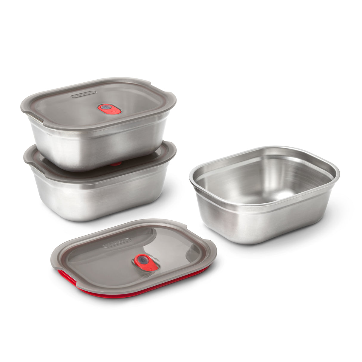 Edelstahl Frischhaltedose, 3er SET, rechteckig