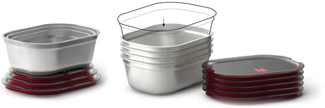 Multifunktions-Boxen-Set aus Edelstahl, 3x 600ml