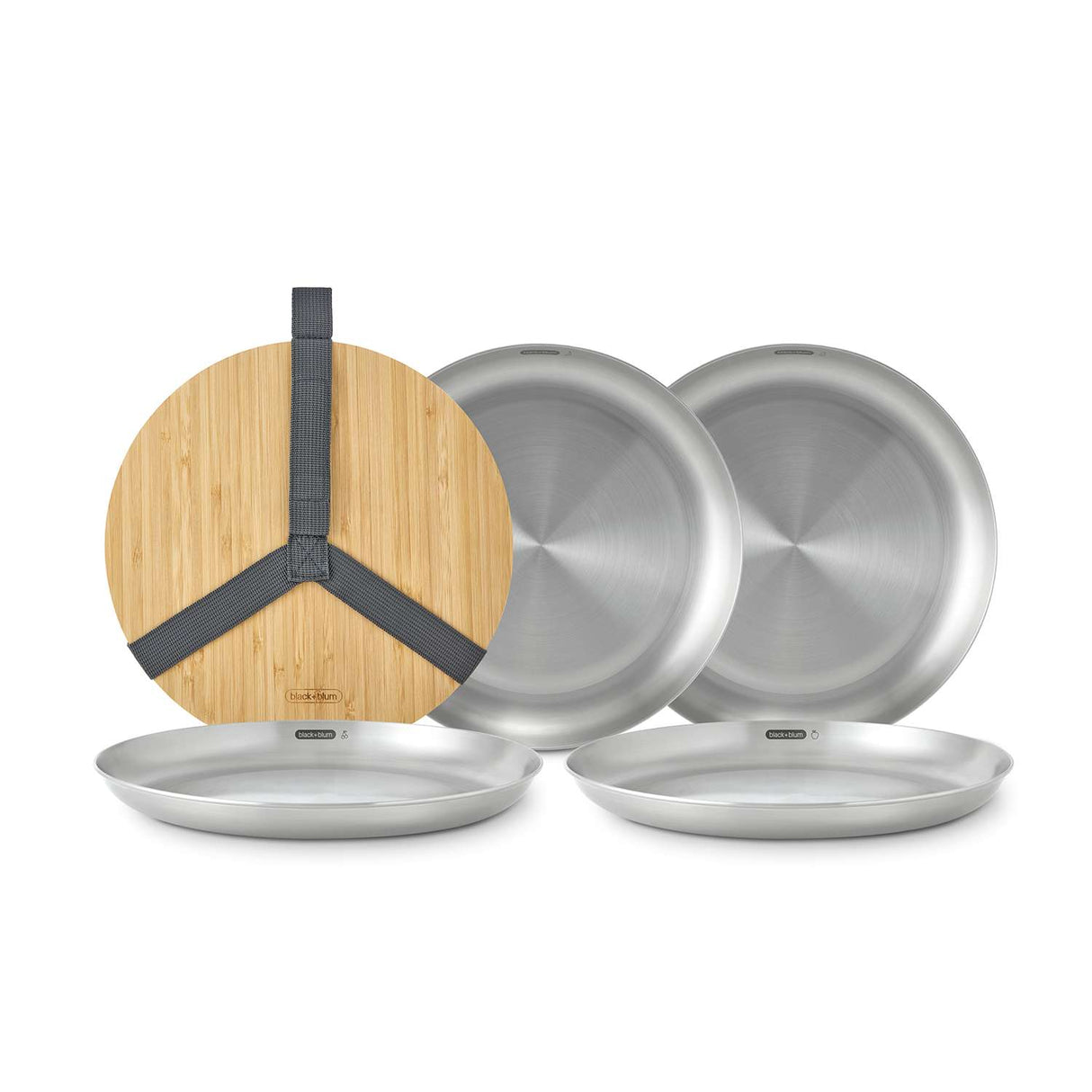 Camping Set aus Edelstahl, 4-teilig