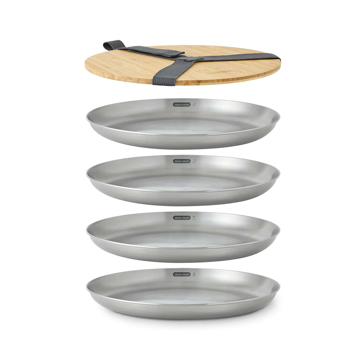 Camping Set aus Edelstahl, 4-teilig